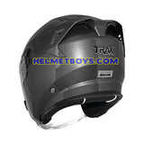 FG-TEC TRAX Sunvisor Motorcycle Helmet glossy grey backflip view