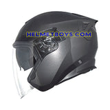 FG-TEC TRAX Sunvisor Motorcycle Helmet glossy grey side view
