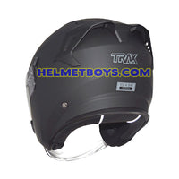 FG-TEC TRAX Sunvisor Motorcycle Helmet Matt Black backflip view