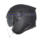 FG-TEC TRAX Sunvisor Motorcycle Helmet Matt Black side view