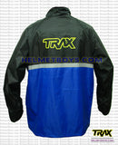 TRAX PVC motorcycle raincoat blue back view