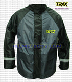 TRAX PVC motorcycle raincoat grey front view