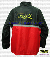 TRAX PVC motorcycle raincoat red back view