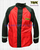 TRAX PVC motorcycle raincoat red front view