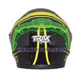 TRAX TZ301 G4 GLOSSY YELLOW sunvisor helmet back view