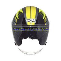 TRAX TZ301 G4 GLOSSY YELLOW sunvisor helmet front view