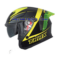 TRAX TZ301 G4 GLOSSY YELLOW sunvisor helmet side view