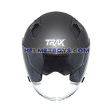 TRAX TZ301 MATT GREY TITAN Sunvisor Helmet front view