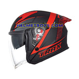 TRAX TZ301 G3 MATT BK RED Motorcycle Sunvisor Helmet side view