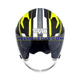 TRAX TZ301 G4 MATT YELLOW Motorcycle Sunvisor Helmet front view