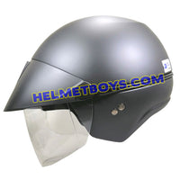 GPR AEROJET Shorty Motorcycle Helmet matt grey side view