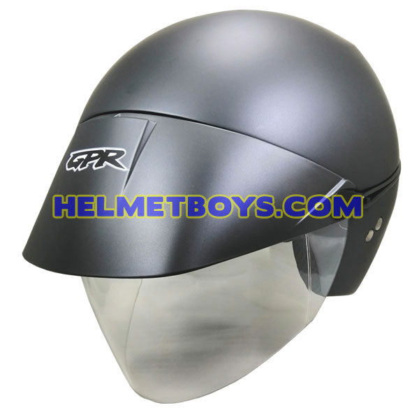 GPR AEROJET Shorty Motorcycle Helmet matt grey slant view