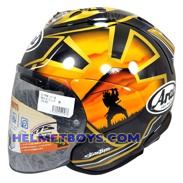 ARAI VZRAM SAMURAI GOLD motorcycle helmet side view