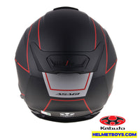 KABUTO ASAGI BEAM Motorcycle Sunvisor Helmet matt black back view