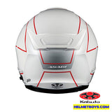 KABUTO ASAGI BEAM Motorcycle Sunvisor Helmet white back view