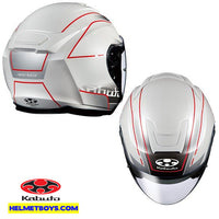 KABUTO ASAGI BEAM Motorcycle Sunvisor Helmet white top view