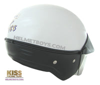 KISS Shorty Open Face Motorcycle Helmet white back