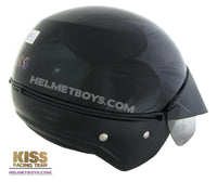 KISS Shorty Open Face Motorcycle Helmet black back