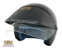 KISS Shorty Open Face Motorcycle Helmet black front
