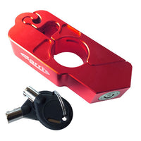 Motorcycle throttle brake clutch security anti-theft lock red color