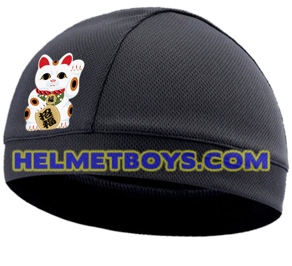 Motorcycle helmet headliner headcap fortune cat