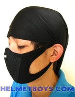 Motorcycle half face mask black ear support haze coronavirus sars