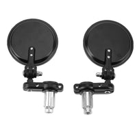 Motorcycle Handle Bar End Rearview Side Mirrors Round