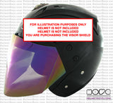 NOVA R606 black Helmet Full Tinted Visor rainbow side