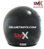 SMX open face motorcycle helmet back view
