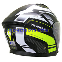 TARAZ Graphic Motorcycle Helmet matt yellow backflip view