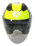 TARAZ Graphic Motorcycle Helmet matt yellow front view