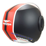 VEMAR BREEZE 3/4 jet style open face motorcycle helmet back view matt red