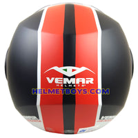 VEMAR BREEZE 3/4 jet style open face motorcycle helmet back full view matt red
