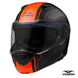 EMAR Sharki HIVE Flip Up Motorcycle Helmet matt orange front view