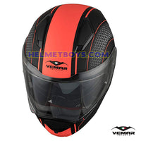 EMAR Sharki HIVE Flip Up Motorcycle Helmet matt orange top view