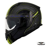 EMAR Sharki HIVE Flip Up Motorcycle Helmet matt yellow side view